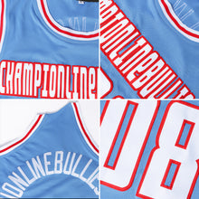 Load image into Gallery viewer, Custom Light Blue Kelly Green-White Authentic Throwback Basketball Jersey
