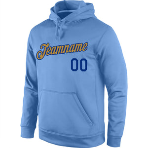 Custom Stitched Light Blue Old Gold-Royal Sports Pullover Sweatshirt Hoodie