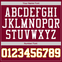 Load image into Gallery viewer, Custom Maroon White-Gold Round Neck Rib-Knit Basketball Jersey
