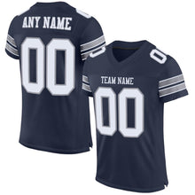 Load image into Gallery viewer, Custom Navy White-Light Gray Mesh Authentic Football Jersey - Fcustom
