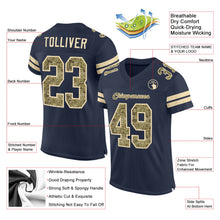 Load image into Gallery viewer, Custom Navy Camo-Cream Mesh Authentic Football Jersey
