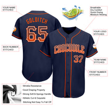 Load image into Gallery viewer, Custom Navy Orange-White Authentic Drift Fashion Baseball Jersey
