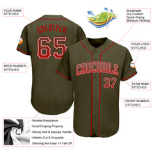 Load image into Gallery viewer, Custom Olive Red-White Authentic Drift Fashion Salute To Service Baseball Jersey
