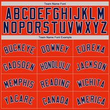 Load image into Gallery viewer, Custom Orange Navy-White Authentic Baseball Jersey
