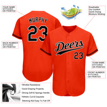 Load image into Gallery viewer, Custom Orange Black-White Authentic Baseball Jersey
