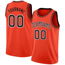 Load image into Gallery viewer, Custom Orange Black-White Round Neck Rib-Knit Basketball Jersey
