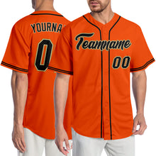 Load image into Gallery viewer, Custom Orange Black-Old Gold Authentic Baseball Jersey
