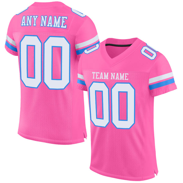 Front LIGHT PINK WHITE Womens Football Jersey