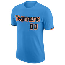 Load image into Gallery viewer, Custom Powder Blue Black-Orange Performance T-Shirt
