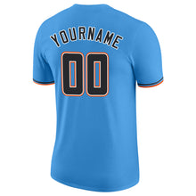 Load image into Gallery viewer, Custom Powder Blue Black-Orange Performance T-Shirt
