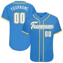 Load image into Gallery viewer, Custom Powder Blue White-Gold Authentic Baseball Jersey
