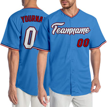 Load image into Gallery viewer, Custom Powder Blue White-Red Authentic Baseball Jersey
