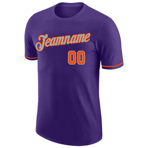 Custom Purple Orange-Gray Performance T-Shirt