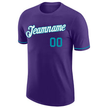 Load image into Gallery viewer, Custom Purple Teal-White Performance T-Shirt
