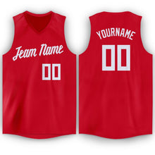 Load image into Gallery viewer, Custom Red White V-Neck Basketball Jersey - Fcustom
