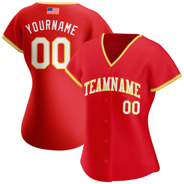 Custom Gold Red-Royal Authentic Fade Fashion Baseball Jersey Discount