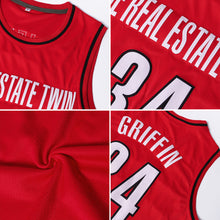 Load image into Gallery viewer, Custom Red Gold-White Authentic Throwback Basketball Jersey
