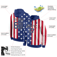 Load image into Gallery viewer, Custom Stitched Red Royal-Old Gold 3D American Flag Fashion Sports Pullover Sweatshirt Hoodie
