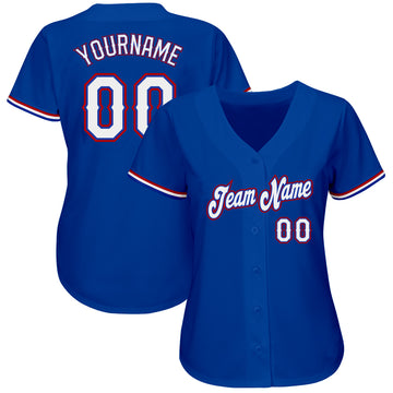 Custom Royal White-Red Authentic Baseball Jersey