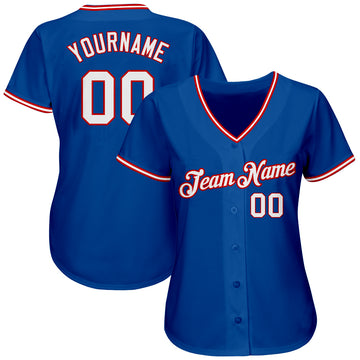 Custom Royal White-Red Authentic Baseball Jersey