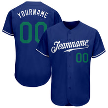 Load image into Gallery viewer, Custom Royal Kelly Green-White Authentic Baseball Jersey
