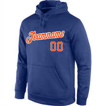 Load image into Gallery viewer, Custom Stitched Royal Orange-White Sports Pullover Sweatshirt Hoodie
