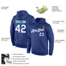 Load image into Gallery viewer, Custom Stitched Royal White-Teal Sports Pullover Sweatshirt Hoodie
