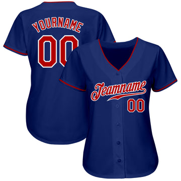 Custom Royal Red-White Authentic Baseball Jersey