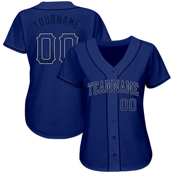 Custom Royal Navy-Gray Authentic Drift Fashion Baseball Jersey