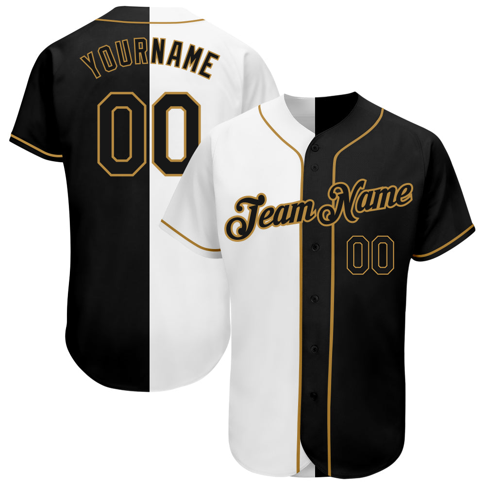 Custom Black Black-Old Gold Authentic Baseball Jersey Sale– Fcustom