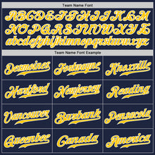 Load image into Gallery viewer, Custom Navy Gold-Gray Authentic Split Fashion Baseball Jersey
