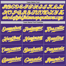 Load image into Gallery viewer, Custom Purple Gold-Gray Authentic Split Fashion Baseball Jersey
