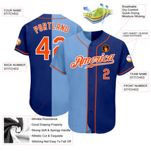 Load image into Gallery viewer, Custom Royal Orange-Light Blue Authentic Split Fashion Baseball Jersey
