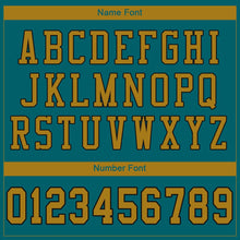 Load image into Gallery viewer, Custom Teal Old Gold-Black Mesh Authentic Football Jersey - Fcustom
