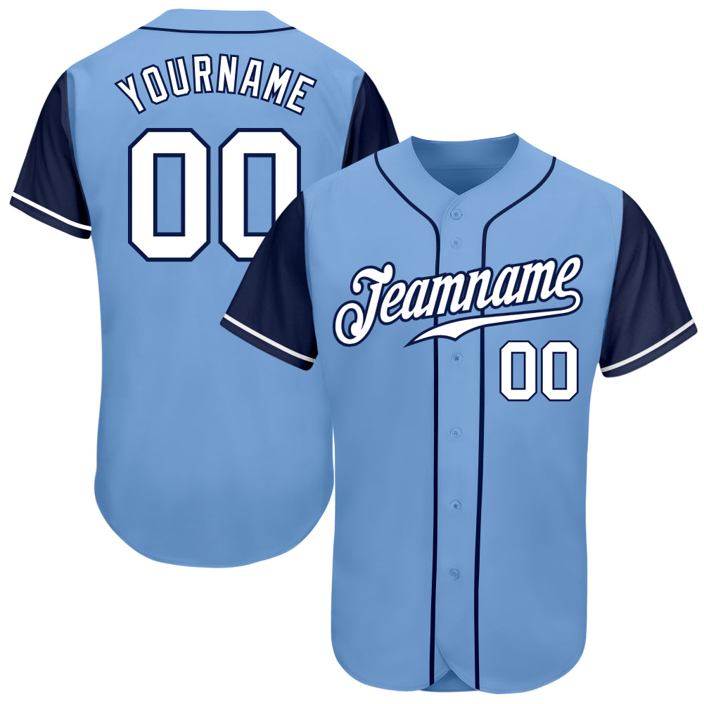 Custom Cream Light Blue Pinstripe Light Blue-Dark Gray Authentic Father's  Day Baseball Jersey Fast Shipping – FiitgCustom