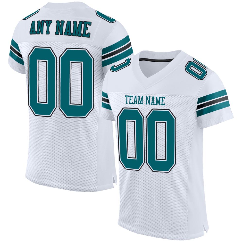 Cheap Custom Navy White-Teal Mesh Authentic Football Jersey Free