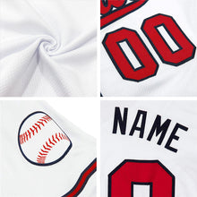 Load image into Gallery viewer, Custom White Navy-Orange Authentic Throwback Rib-Knit Baseball Jersey Shirt
