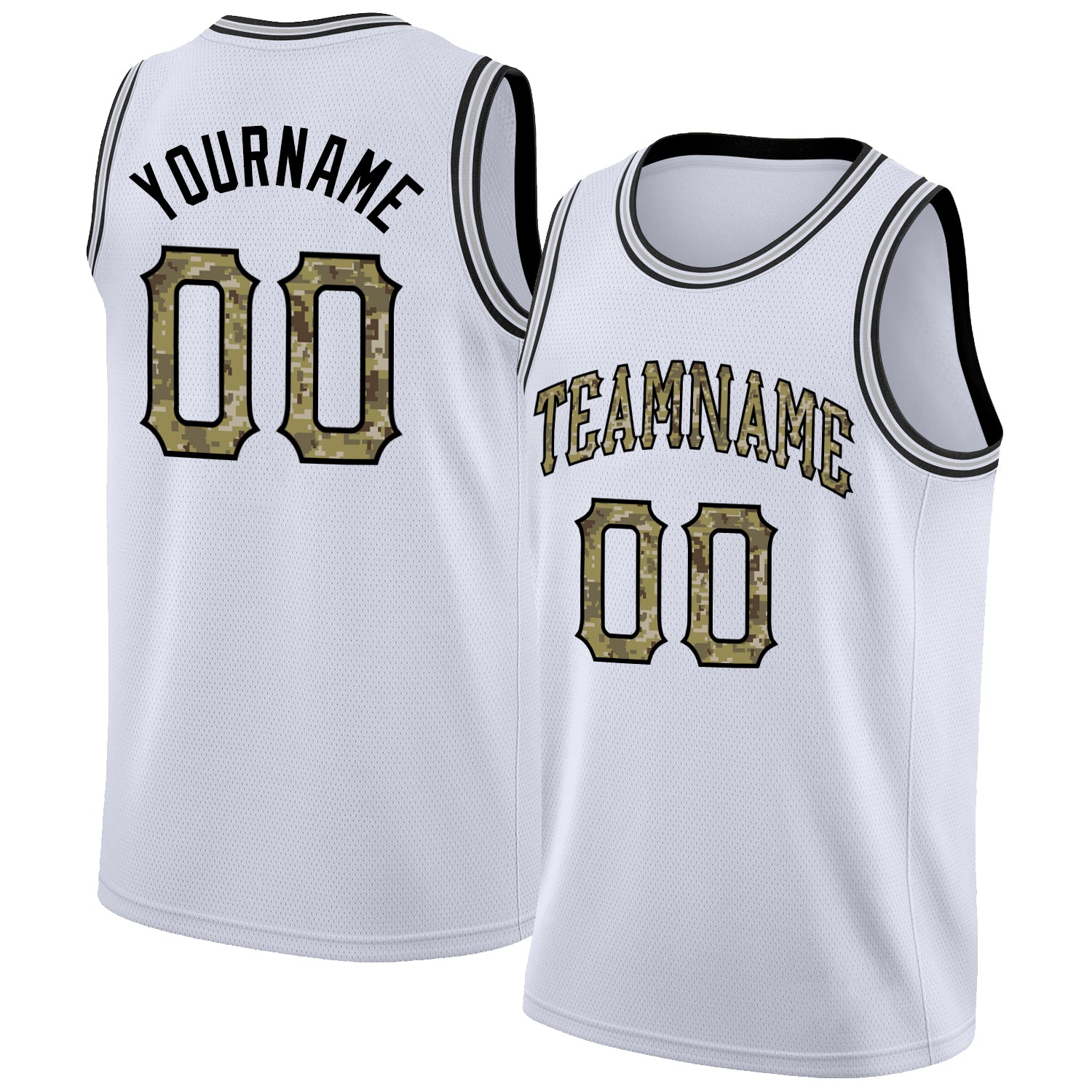 Custom Team Cream Basketball Olive Rib-Knit Jersey Camo