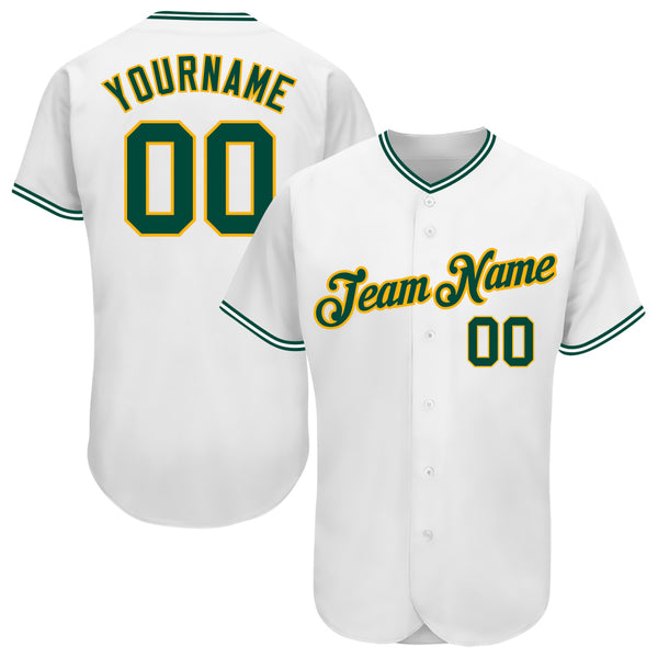 Custom Team Gold Baseball Authentic Gray Jersey Green