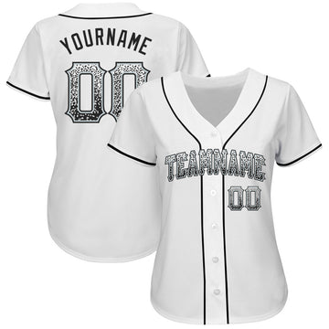 Custom White Black-Silver Authentic Drift Fashion Baseball Jersey