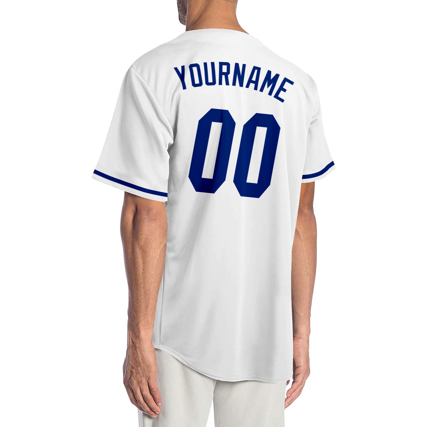 Custom White Royal Pinstripe Royal-White Authentic Baseball Jersey Discount