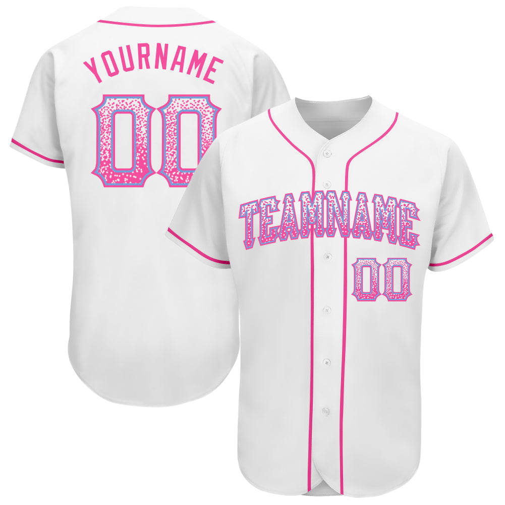 Texas Flag White Pink Blue Custom Name Baseball Jerseys For Men